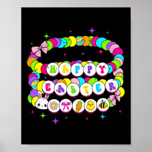 Retro Happy Easter Bracelet Bunny Spring Funny Eas Poster
