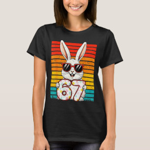 Retro Happy Easter Bunny 67 Six Seven Meme Boy Gir T-Shirt