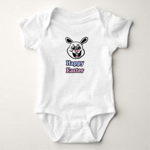 Retro Happy Easter Bunny Baby Bodysuit
