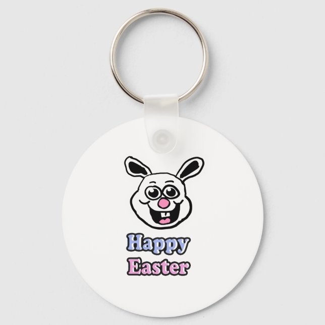 Retro Happy Easter Bunny  Key Ring (Front)