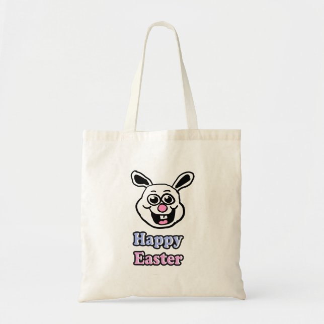 Retro Happy Easter Bunny Tote Bag (Front)