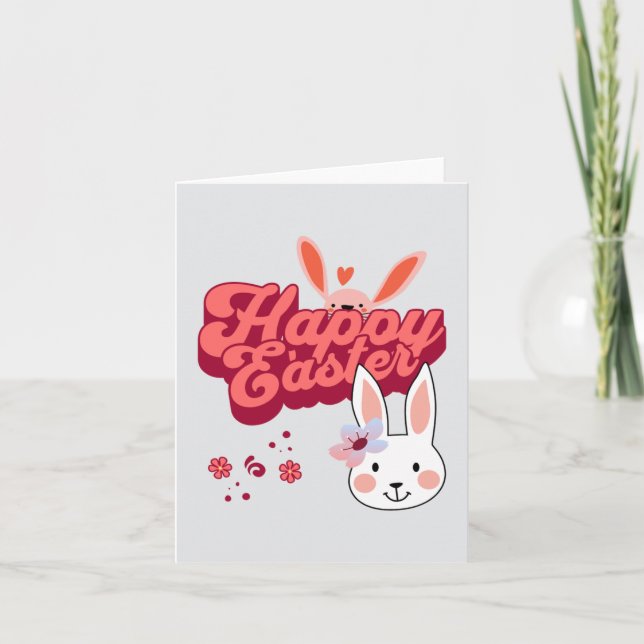 Retro Happy Easter Card (Front)