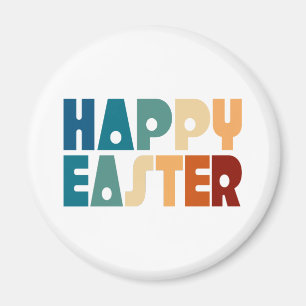 Retro Happy Easter Typography   Magnet