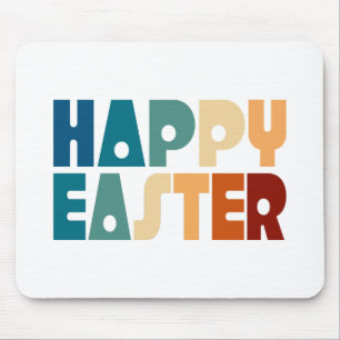 Retro Happy Easter Typography Mousepad