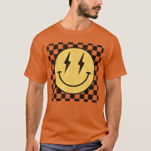Retro Happy Face Checkered Pattern Smile Facerendy T-Shirt