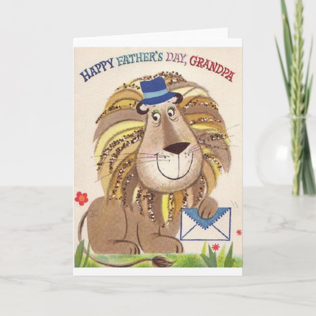 Retro Happy Father's Day Grandpa Card (Front)