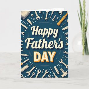 Retro Happy Fathers Day Tools Card