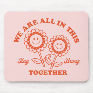 Retro Happy Flower Graphic Mouse Mat