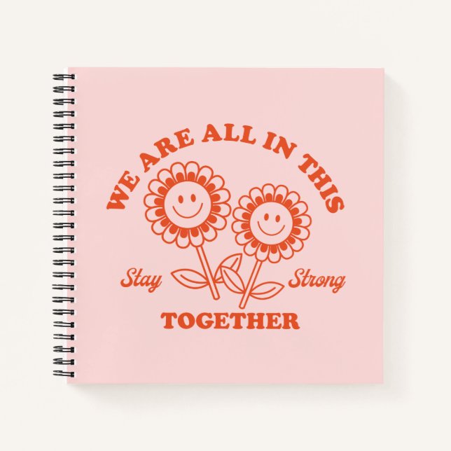 Retro Happy Flower Graphic Notebook (Front)