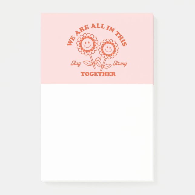 Retro Happy Flower Graphic Post-it Notes (Front)
