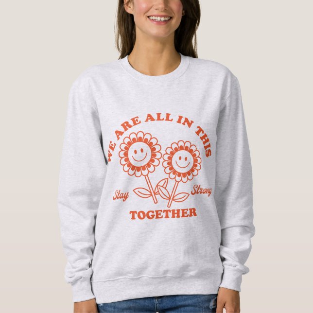 Retro Happy Flower Graphic Sweatshirt (Front)
