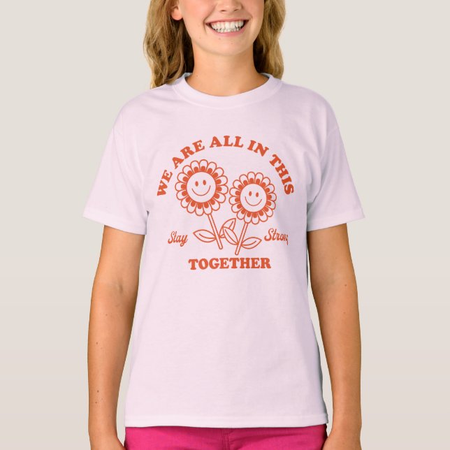 Retro Happy Flower Graphic T-Shirt (Front)