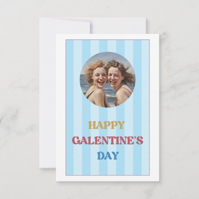 Retro Happy Galentines Day Card For Friend  (Front)