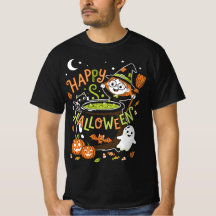 Retro Happy Halloween Cute Witch Cauldron