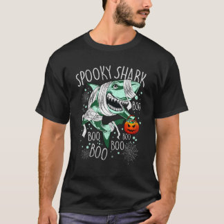 Retro Happy Halloween Shark Mummy Costume Mens Boy T-Shirt