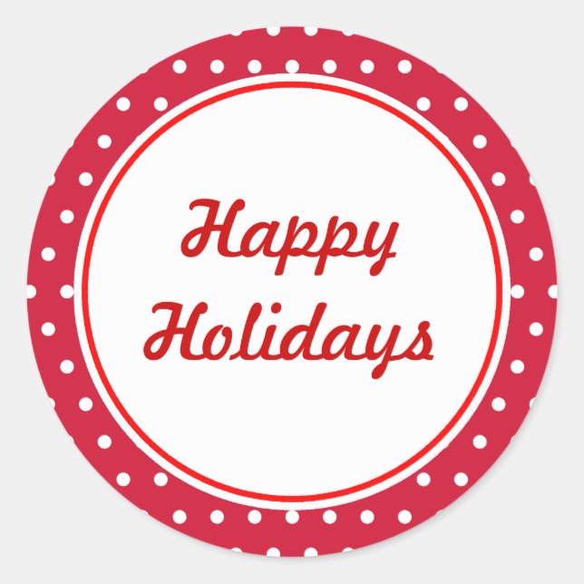 Retro Happy Holidays Stickers (Front)