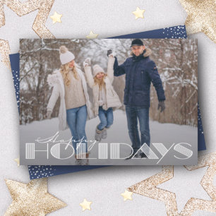 Retro Happy Holidays Typography Christmas Holiday Card