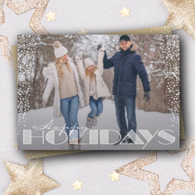 Retro Happy Holidays Typography Christmas Holiday  Card (Creator Uploaded)