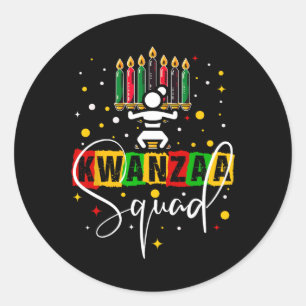 Retro Happy Kwanza Christmas African American Cand Classic Round Sticker