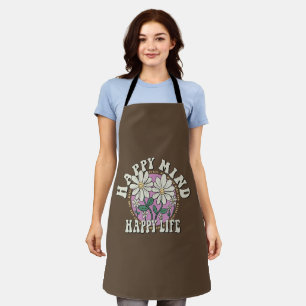 Retro Happy Mind Happy Life Apron