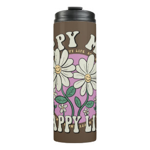 Retro Happy Mind Happy Life Thermal Tumbler