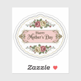 Retro Happy Mothers Day Floral Vintage Aesthetic