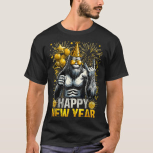 Retro Happy New Year 2026 Bigfoot Lovers New Years T-Shirt