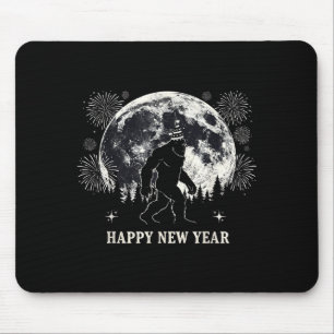 Retro Happy New Year 2026 Bigfoot Night New Years  Mouse Mat