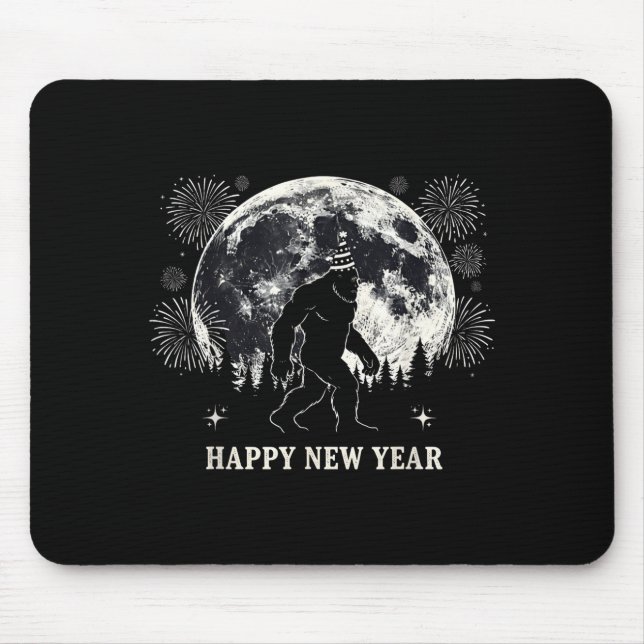 Retro Happy New Year 2026 Bigfoot Night New Years  Mouse Mat (Front)