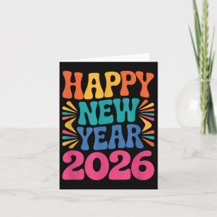 Retro Happy New Year 2026  Card