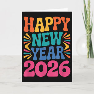 Retro Happy New Year 2026  Card