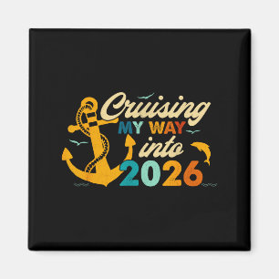 Retro Happy New Year 2026 Nye Disco Cute Bow Hipe Magnet