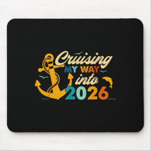 Retro Happy New Year 2026 Nye Disco Cute Bow Hipe Mouse Mat