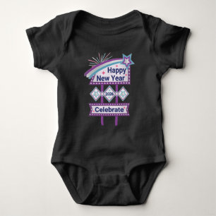 Retro Happy New Year Sign – Celebrate Marquee Baby Bodysuit