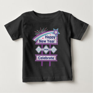 Retro Happy New Year Sign – Celebrate Marquee Baby T-Shirt