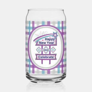 Retro Happy New Year Sign – Celebrate Marquee Can Glass