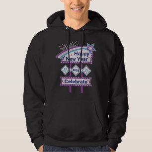 Retro Happy New Year Sign – Celebrate Marquee Hoodie