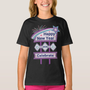 Retro Happy New Year Sign – Celebrate Marquee T-Shirt
