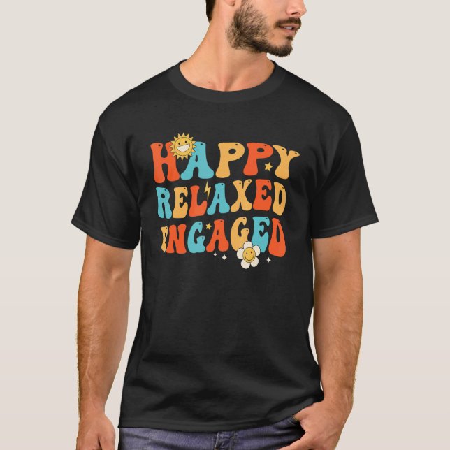 Retro Happy Relaxed Engaged T-Shirt (Front)