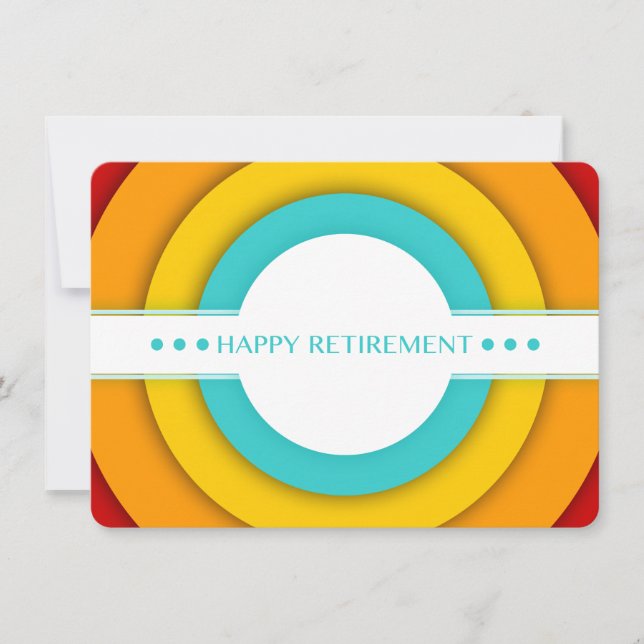 retro happy retirement invitation (Front)