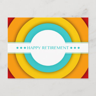 retro happy retirement postcard