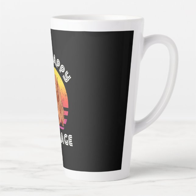Retro Happy Sausage Dog Latte Mug (Right)