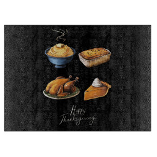 Retro Happy Thanksgiving Fall Pumpkin Pie Cutting Board
