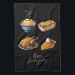 Retro Happy Thanksgiving Fall Pumpkin Pie Tea Towel<br><div class="desc">Retro Happy Thanksgiving Fall Pumpkin PieRetro Happy Thanksgiving Fall Pumpkin Pie</div>