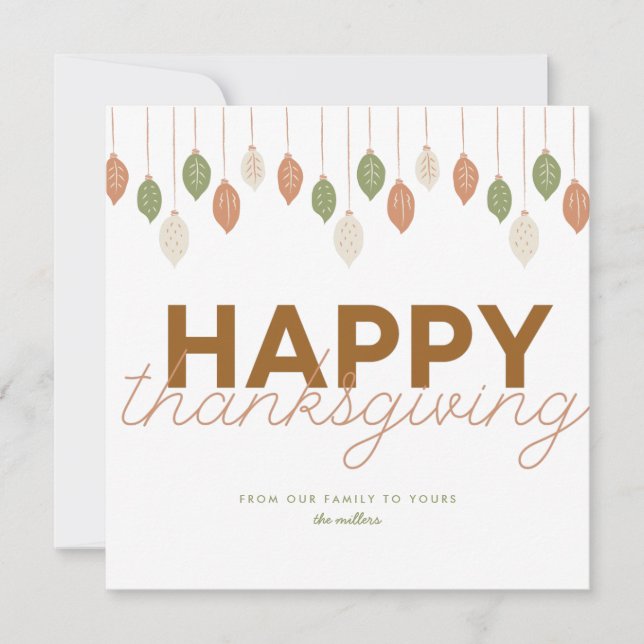 RETRO HAPPY THANKSGIVING | Greeting Card (Front)