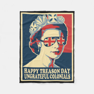 Retro Happy Treason Day 4th Of July British Coloni Fleece Blanket