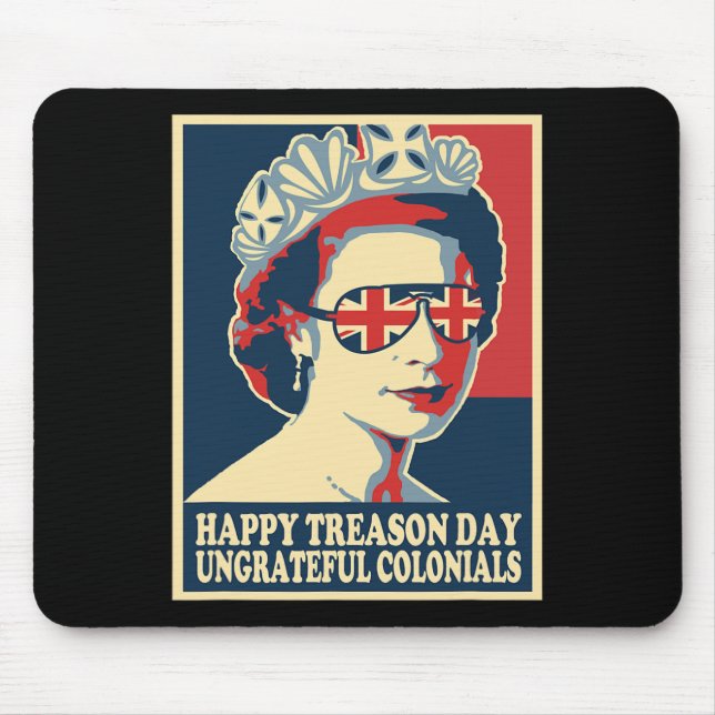 Retro Happy Treason Day 4th Of July British Coloni Mouse Mat (Front)