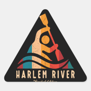 Retro Harlem River Kayaking Triangle Sticker