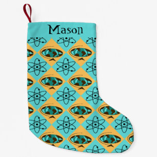 Retro Harlequin Globe Trotter Christmas Stocking