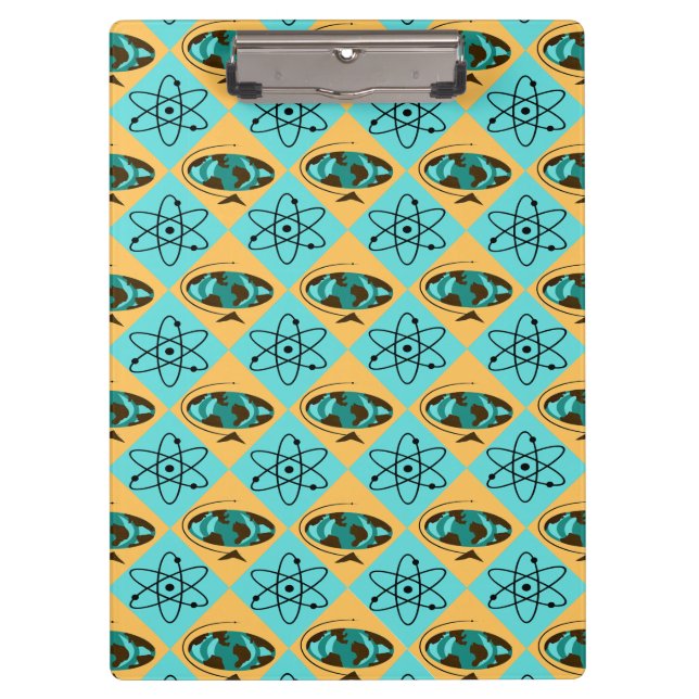 Retro Harlequin Globe Trotter Clipboard (Front)